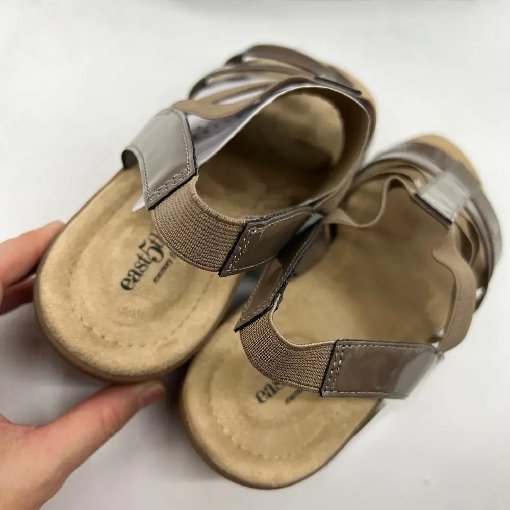East 5th Ivey Women's Memory Foam Sling Back Sandals Brown Nude Size 11M